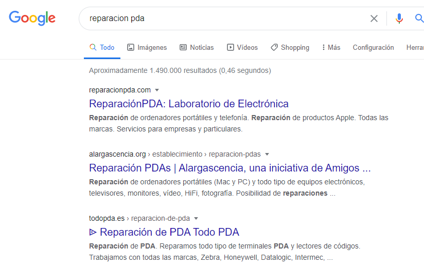 reparación pda
